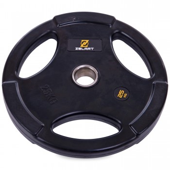 Блины (диски) обрезиненные Zelart TA-2673-25 51мм 25кг черный Блины (диски) обрезиненные Zelart TA-2673-25 51мм 25кг черный