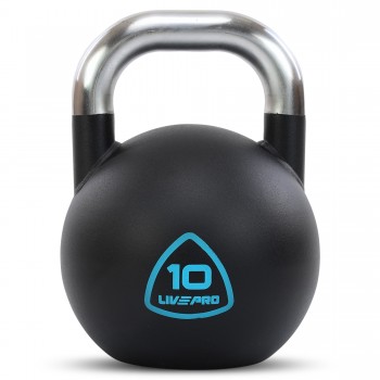 Гиря соревновательная цельная стальная окрашенная с хромированной ручкой LiveUp LP8042-10 10кг черный Гиря соревновательная цельная стальная окрашенная с хромированной ручкой LiveUp LP8042-10 10кг черный