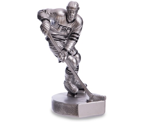 Статуэтка наградная спортивная Хоккеист SP-Sport HX2296-B6 размер 9х9х2 см серебро