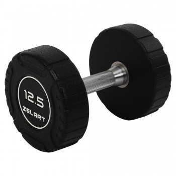 Гантель цельная профессиональная CPU покрытие Zelart TA-3111-12_5 1шт 12,5кг черный Гантель цельная профессиональная CPU покрытие Zelart TA-3111-12_5 1шт 12,5кг черный