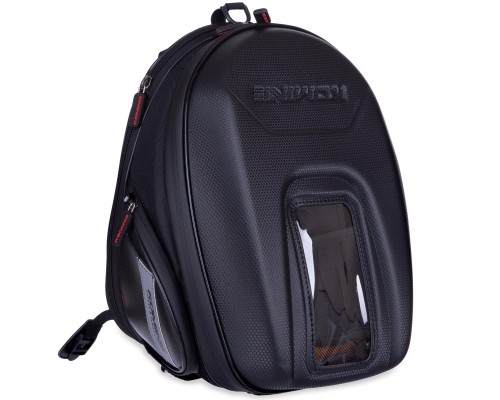 Сумка на бак мотоцикла на магнитах с окном под телефон Tank Bag KOMINE M-2844 32х22х21см черный
