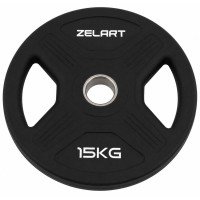 Блины диски TPU 2 Handle металлическая втулка Zelart TA-6995-15 ø51мм 15кг черный