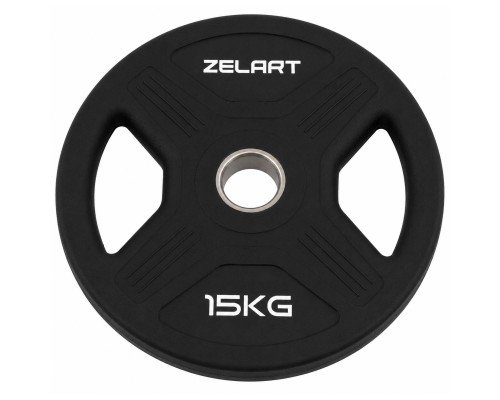 Блины диски TPU 2 Handle металлическая втулка Zelart TA-6995-15 ø51мм 15кг черный