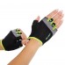 Перчатки спортивные ZELART WorkOut BC-2428 размер S-XL черный-салатовый