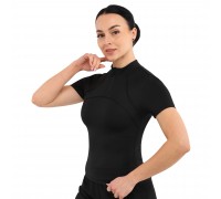 Футболка компрессионная на молнии женская SP-Sport JYWD018 S-XL Черный