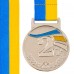 Медаль спортивная с лентой SP-Sport UKRAINE с украинской символикой C-6837 ø5см золото, серебро, бронза Бронзовый