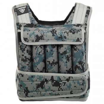 Жилет утяжелитель с регулируемым весом LiveUp WEIGTH VEST LP8195-20 вес-1-20кг черный-серый