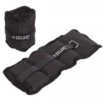 Утяжелители-манжеты для рук и ног Zelart FI-1967-2 2x1кг Черный