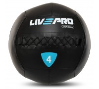 Мяч набивной медицинский для кроссфита WALL BALL LiveUp LP8103-4 4кг черный