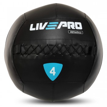 Мяч набивной медицинский для кроссфита WALL BALL LiveUp LP8103-4 4кг черный
