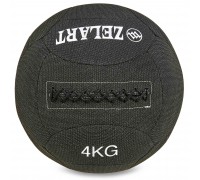 Мяч набивной для кросфита волбол WALL BALL Zelart FI-7224-4 4кг черный Мяч набивной для кросфита волбол WALL BALL Zelart FI-7224-4 4кг черный