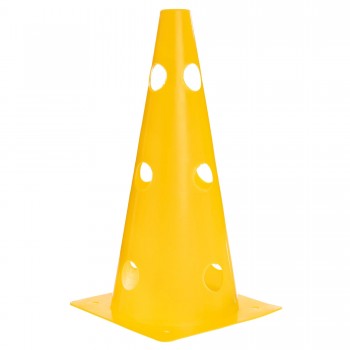 Конус-фишка для тренировок с отверстиями для планки и держателем сверху с отверстиями для штанги SP-Sport C-6573 32см Желтый