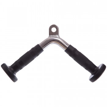 Рукоятка для тяги на трицепс V-образная обрезиненная Zelart NT0444 хром Рукоятка для тяги на трицепс V-образная обрезиненная Zelart NT0444 хром