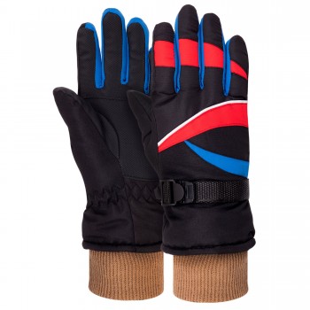 Перчатки горнолыжные теплые детские SP-Sport C-51-1 M-XL Черный-красный-синий