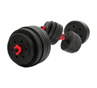 Гантели трансформер превращаются в штангу 3в1 SP-Sport TA-9455-40 40кг черный-красный Гантели трансформер превращаются в штангу 3в1 SP-Sport TA-9455-40 40кг черный-красный