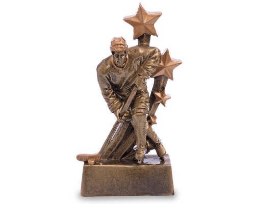 Статуэтка наградная спортивная Хоккеист SP-Sport HX4632-C размер 8х3х15см бронза