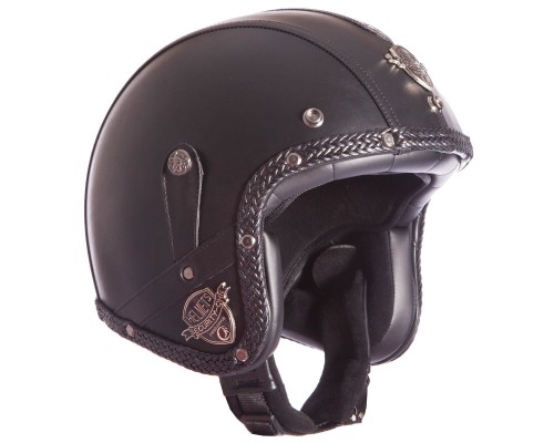 Мотошлем открытый Три четверти для чоппера Ретро-Каска VINTAGE MS-555-BK M-XL черный