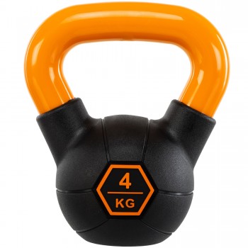Гиря тренировочная цельная обрезиненная с окрашенной ручкой LiveUp Urethane competition kettlebell UAZE5336-4 вес 4кг черный-оранжевый Гиря тренировочная цельная обрезиненная с окрашенной ручкой LiveUp Urethane competition kettlebell UAZE5336-4 вес 4кг черный-оранжевый
