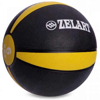 Мяч медицинский медбол Zelart Medicine Ball FI-5122-6 6кг черный-желтый Мяч медицинский медбол Zelart Medicine Ball FI-5122-6 6кг черный-желтый