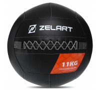 Мяч волбол для кроссфита и фитнеса Zelart WALL BALL TA-7822-11 вес-11кг черный