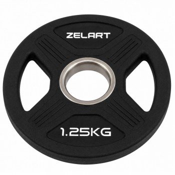 Блины диски TPU 2 Handle металлическая втулка Zelart TA-6995-1_25 ø51мм 1,25кг черный