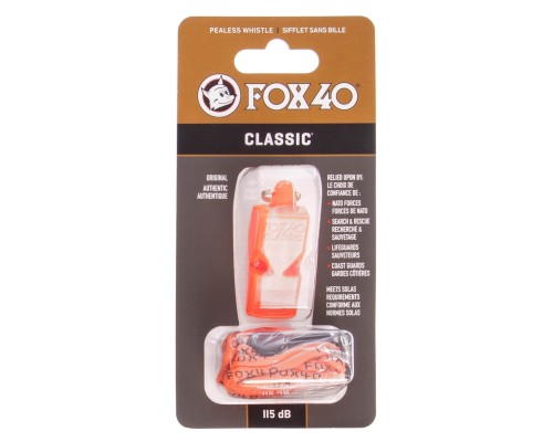 Свисток судейский пластиковый CLASSIC FOX40-CLASSIC Оранжевый