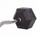 Штанга фиксированная изогнутая обрезиненная Rubber Hexagon Barbell Zelart TA-6231-40 длина-95см 40кг черный