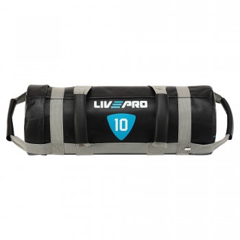 Мешок утяжелитель для функционального тренинга Power Bag LiveUp LP8120-10 10кг черный-серый
