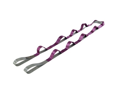 Лента стропа с петлями для растяжки Stretch Strap SP-Sport FI-0175 10 петель Серый-фиолетовый