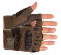 Перчатки тактические с открытыми пальцами и усиленым протектором Military Rangers BC-4624 M-XXL Оливковый Перчатки тактические с открытыми пальцами и усиленым протектором Military Rangers BC-4624 M-XXL Оливковый