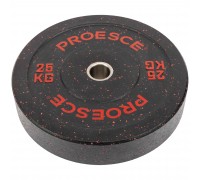 Бамперные диски из структурной резины Bumper Plates Record TA-4782-25 51мм 25кг черный-красный