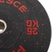 Бамперные диски из структурной резины Bumper Plates Record TA-4782-25 51мм 25кг черный-красный