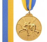 Медаль спортивная с лентой двухцветная тематическая SP-Sport Борьба C-4852 ø6,5см золото, серебро, бронза Золотой Медаль спортивная с лентой двухцветная тематическая SP-Sport Борьба C-4852 ø6,5см золото, серебро, бронза Золотой