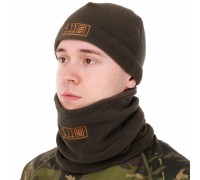 Шапка и бафф зимний теплый флисовый комплект 5.11 ZK-0312 Оливковый