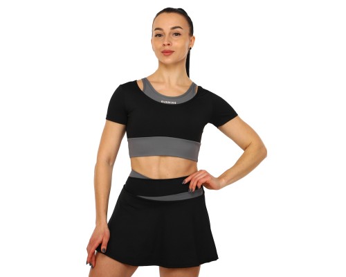 Комплект спортивный женский юбка и топ SP-Sport JYMD035-JYMQ005 S-XL Черный