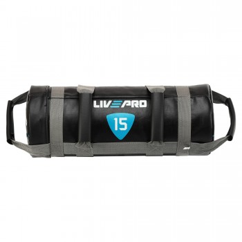 Мешок утяжелитель для функционального тренинга Power Bag LiveUp LP8120-15 15кг черный-серый