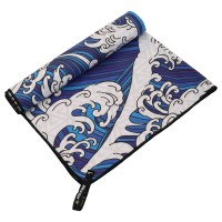 Полотенце для пляжа и бассейна из микрофибры SAND-FREE SINGLE SEA 4Monster T-PST 80х160см Синий-белый