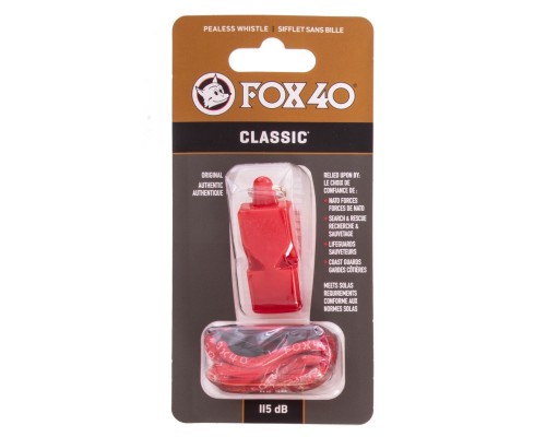 Свисток судейский пластиковый CLASSIC FOX40-CLASSIC Красный