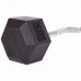Штанга фиксированная изогнутая обрезиненная Rubber Hexagon Barbell Zelart TA-6231-45 длина-95см 45кг черный