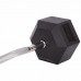 Штанга фиксированная изогнутая обрезиненная Rubber Hexagon Barbell Zelart TA-6231-45 длина-95см 45кг черный