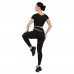 Костюм спортивный женский для фитнеса и тренировок лосины и кроп-топ SP-Sport D013-K002 S-XL Черный