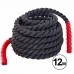 Канат для кроссфита COMBAT BATTLE ROPE Zelart FI-5311-12 12м черный