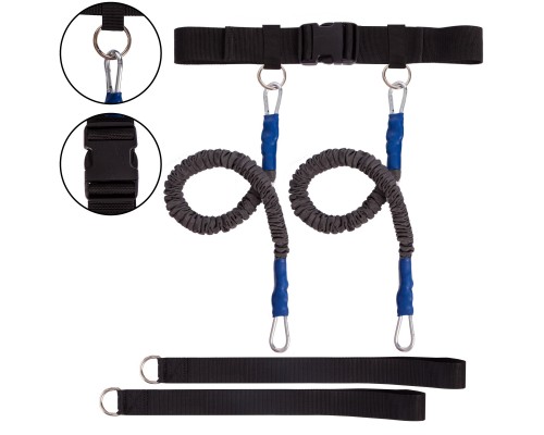 Тренировочная система для прыжков SP-Planeta JUMPING EXERCISER FI-3024-L длина жгутов 52см черный-голубой