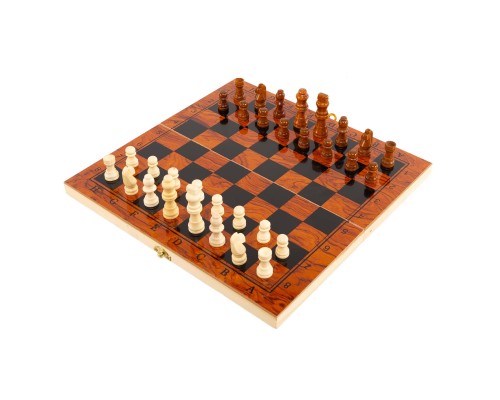 Шахматы шашки нарды 3 в 1 набор настольных игр деревянные SP-Sport IG-G34 размер 34см x 34см