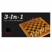 Шахматы шашки нарды 3 в 1 набор настольных игр деревянные SP-Sport IG-G34 размер 34см x 34см