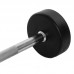 Штанга фиксированная прямая обрезиненная Zelart Rubber Coated Barbell TA-2685-15 длина-95см 15кг черный