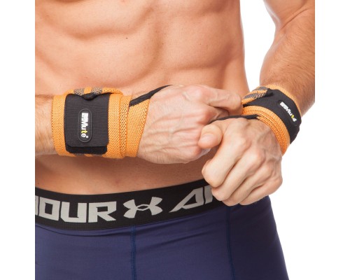 Бинты кистевые для жима STRENGTH WRIST WRAPS MUTE 9905-2 2шт Оранжевый