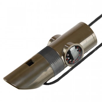 Свисток туристический с термометром и компасом 7 в 1 аварийный сигнальный пластиковый SP-Sport H7-1 оливковый