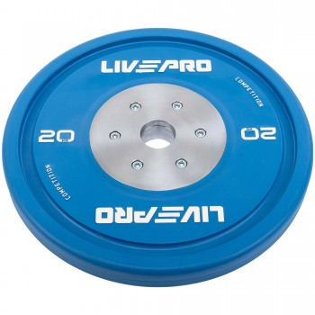 Бамперные диски резиновые Bumper Plates LiveUp LP8335-20 ø50.5мм 20кг синий