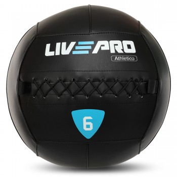 Мяч набивной медицинский для кроссфита WALL BALL LiveUp LP8103-6 6кг черный